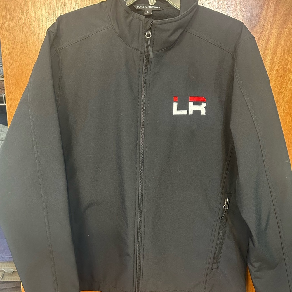 Port Authority Black Soft Shell Jacket with Embroidered Let’s Rope Logo size Lar